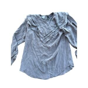 Paul‎ Stanley 100% Silk Layered Collars Long Sleeve Silk Blouse Size 8
